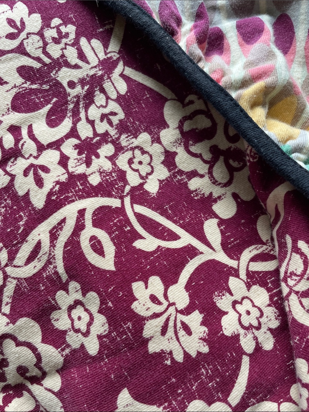Effie's Heart Burgundy and Cream Floral wrap Dress. 2 Prints - Picture 8 of 8